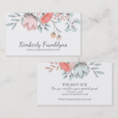 Roze Blush Floral  Whimsical Garden Visitekaartje (Voorkant / Achterkant)