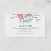 Roze Blush Floral  Whimsical Garden Visitekaartje (Achterkant)