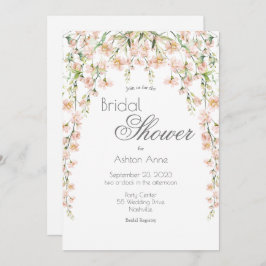 Roze Blush Floral Wildflower Vrijgezellenfeest Kaart