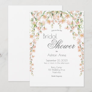 Roze Blush Floral Wildflower Vrijgezellenfeest Kaart