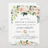 Roze Blush Florals Boho Vrijgezellenfeest Kaart (Voorkant / Achterkant)