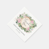 Roze Blush Flower Greenery Vrijgezellenfeest Servet (Hoek)