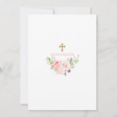 Roze Blush Flowers Gold Glitter Lijst Dedication Kaart (Achterkant)