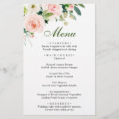 Roze Blush Flowers Greenery Weddenrenmenu (Voorkant)