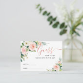 Roze Blush Flowers raden hoeveel gamekaart Visitekaartje (Staand voorkant)