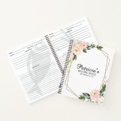 Roze Blush Flowers Vrijgezellenfeest Receptenboek Notitieboek (Binnen)