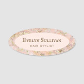 Roze blush Fluid Marmer Name Tag (Voorkant)
