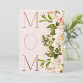 Roze Blush Folie MOM Floral Happy Mothers Day (Staand voorkant)