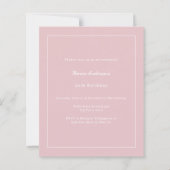 Roze blush foto verjaardagsuitnodiging (Achterkant)