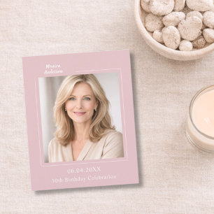 Roze blush foto verjaardagsuitnodiging