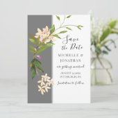 Roze blush Garden Flowers Greenery Inspirerend Save The Date (Staand voorkant)