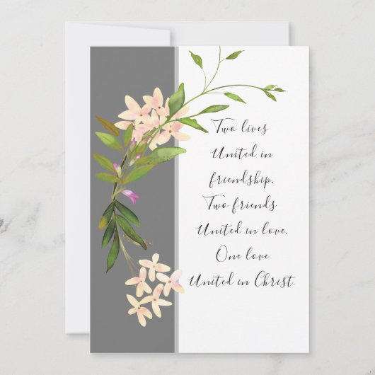 Roze blush Garden Flowers Greenery Inspirerend Save The Date (Achterkant)