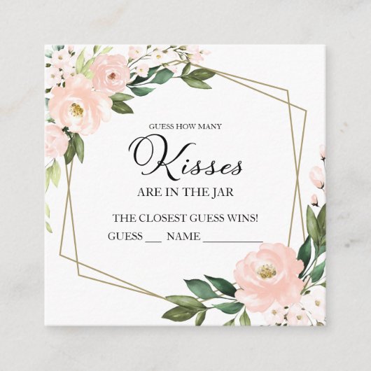 Roze Blush Geometrisch Raad hoeveel kussen Kaarten (Voorkant)