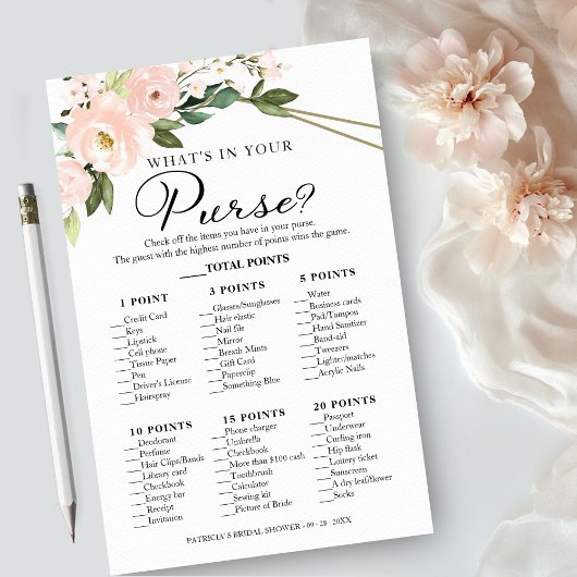 Roze Blush Geometrisch Wat Zit Er In Je Tas Spel Flyer
