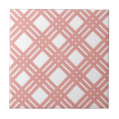 Roze Blush Gingham Tegeltje (Voorkant)