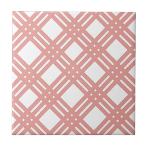 Roze Blush Gingham Tegeltje