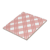 Roze Blush Gingham Tegeltje (Zijkant)