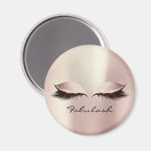 Roze Blush Girly Makeup Lashes Name Blush Magneet (Voorkant / Achterkant)