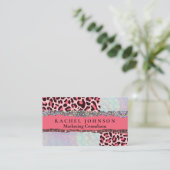 Roze Blush Girly Modern Glam Retro Busine Visitekaartje (Staand voorkant)