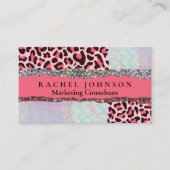 Roze Blush Girly Modern Glam Retro Busine Visitekaartje (Voorkant)