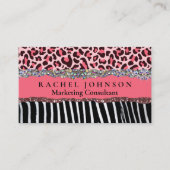 Roze Blush Girly Modern Glam Retro Visitekaartje (Voorkant)