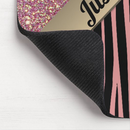 Roze Blush Glam Zebra Print Muismat (Hoek)