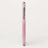 Roze Blush glitter druppels naam Monogram Hoesje-M Case-Mate iPhone Case (Achterkant/links)