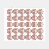 Roze Blush Glitter Druppels Uw Tekst Naam Labels (Vel)