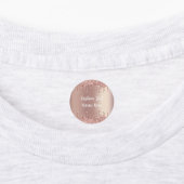 Roze Blush Glitter Druppels Uw Tekst Naam Labels (Aangebracht)