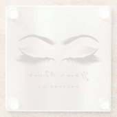 Roze Blush Glitter Makeup Artist Lashes Extension Glazen Onderzetter (Achterkant)