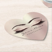 Roze Blush Glitter Makeup Artist Lashes Extension Kartonnen Onderzetters (Gekanteld)