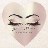 Roze Blush Glitter Makeup Artist Lashes Extension Kartonnen Onderzetters (Voorkant)