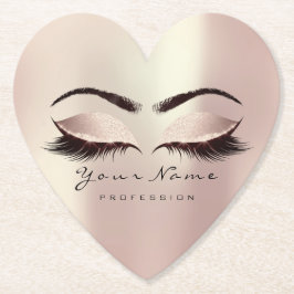 Roze Blush Glitter Makeup Artist Lashes Extension Kartonnen Onderzetters