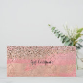 Roze Blush Glitter Marokkaanse Glam Cadeaubon (Staand voorkant)