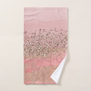 Roze Blush Glitter Marokkaanse Indiase Prinses Gla Bad Handdoek