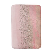 Roze Blush Glitter Marokkaanse Indiase Prinses Gla Badmat (Voorkant Verticaal)