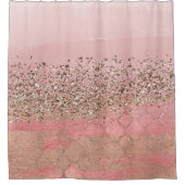 Roze Blush Glitter Marokkaanse Indiase Prinses Gla Douchegordijn (Voorkant)