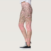 Roze Blush Glitter Marokkaanse Indiase Prinses Gla Leggings (Links)