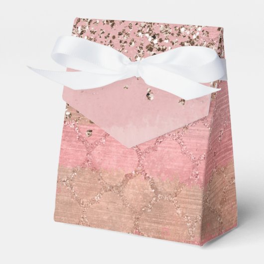 Roze Blush Glitter Marokkaanse Indiase Prinsessen Bedankdoosjes (Voorkant Zijde)