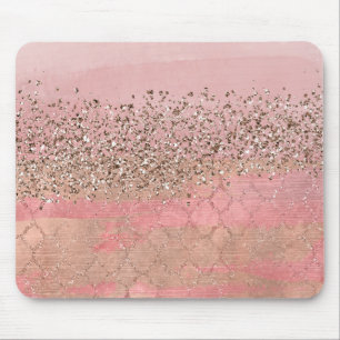 Roze Blush Glitter Marokkaanse Indische Prinses Gl Muismat