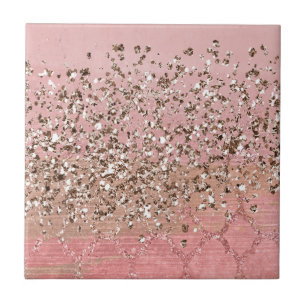Roze Blush Glitter Marokkaanse Indische Prinses Gl Tegeltje