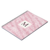 Roze Blush Glitter Monogram Notitieboek (Linkerzijde)