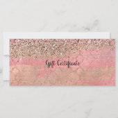 Roze Blush Glitter Moroccan Glam Gift Certificate (Voorkant)