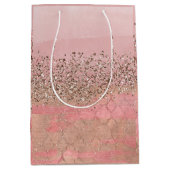 Roze Blush Glitter Moroccan Indian Princess Party Medium Cadeauzakje (Voorkant)