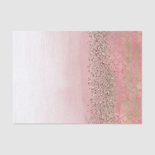 Roze Blush Glitter Moroccan Indian Princess Party Tissuepapier (Voorkant)