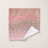 Roze Blush Glitter Moroccan prinses Glam Bad Handdoek (Wasdoekje)
