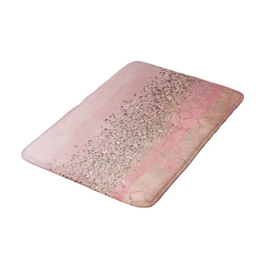 Roze Blush Glitter Moroccan prinses Glam Badmat (Gekanteld)