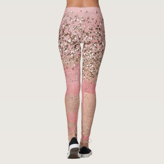 Roze Blush Glitter Moroccan prinses Glam Leggings (Achterkant)