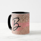 Roze Blush Glitter Moroccan prinses Glam Mok (Voorkant links)