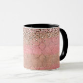 Roze Blush Glitter Moroccan prinses Glam Mok (Voorkant rechts)